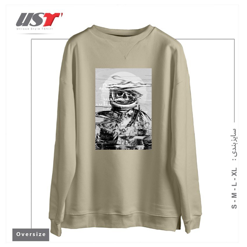 طرح ASTRO SKULL32115 سوییشرت اورسایزرنگ نخودی