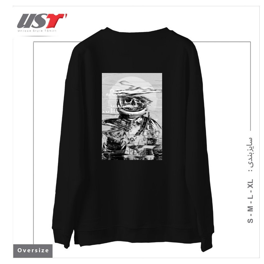 طرح ASTRO SKULL32115 سوییشرت اورسایزرنگ مشکی