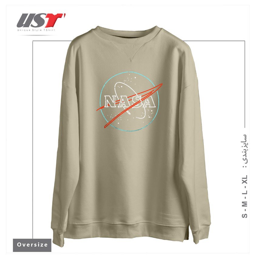 طرح BEYOND EARTH سوییشرت اورسایزرنگ نخودی