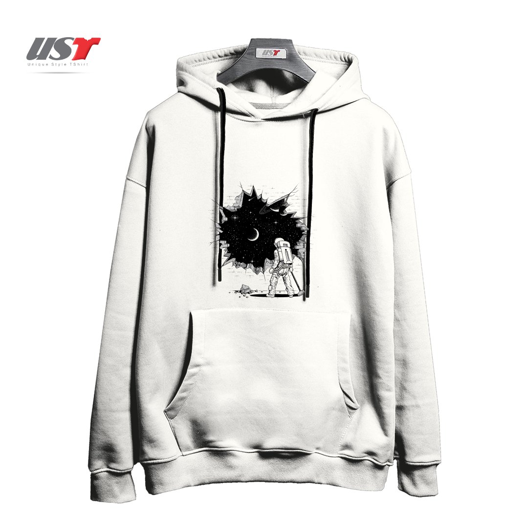 طرح BREAK ON THROUGH (TO THE OTHER SIDE) هودی اورسایزرنگ سفید