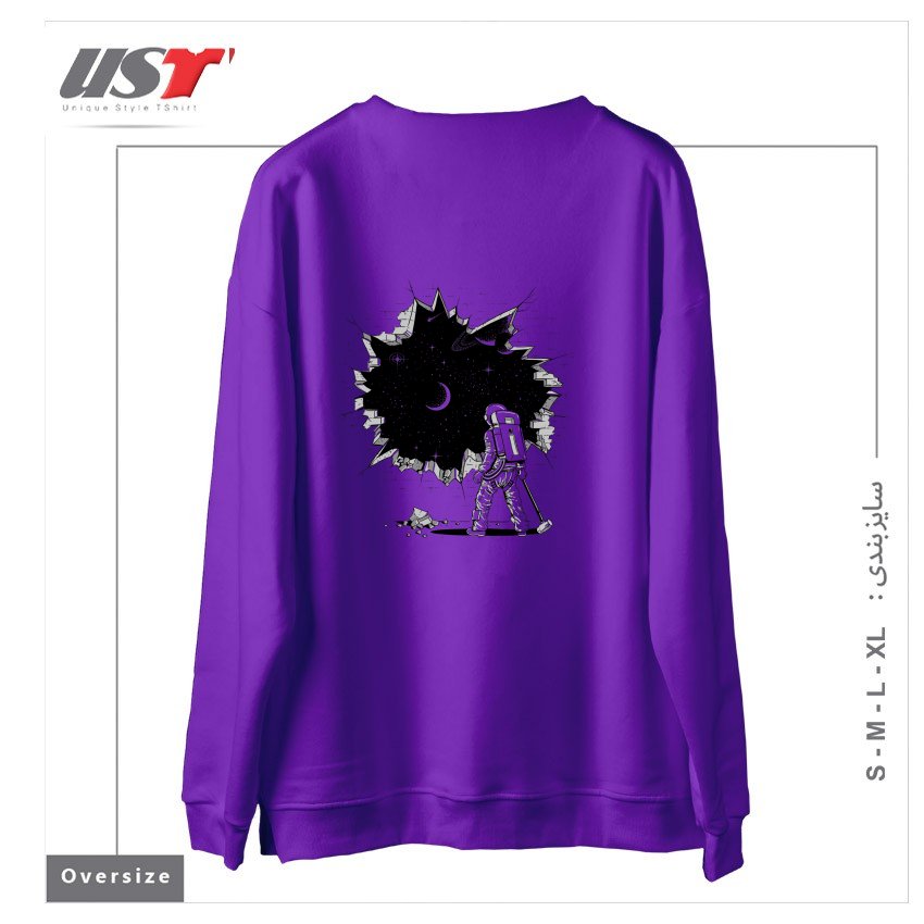 طرح BREAK ON THROUGH (TO THE OTHER SIDE) سوییشرت اورسایزرنگ بنفش