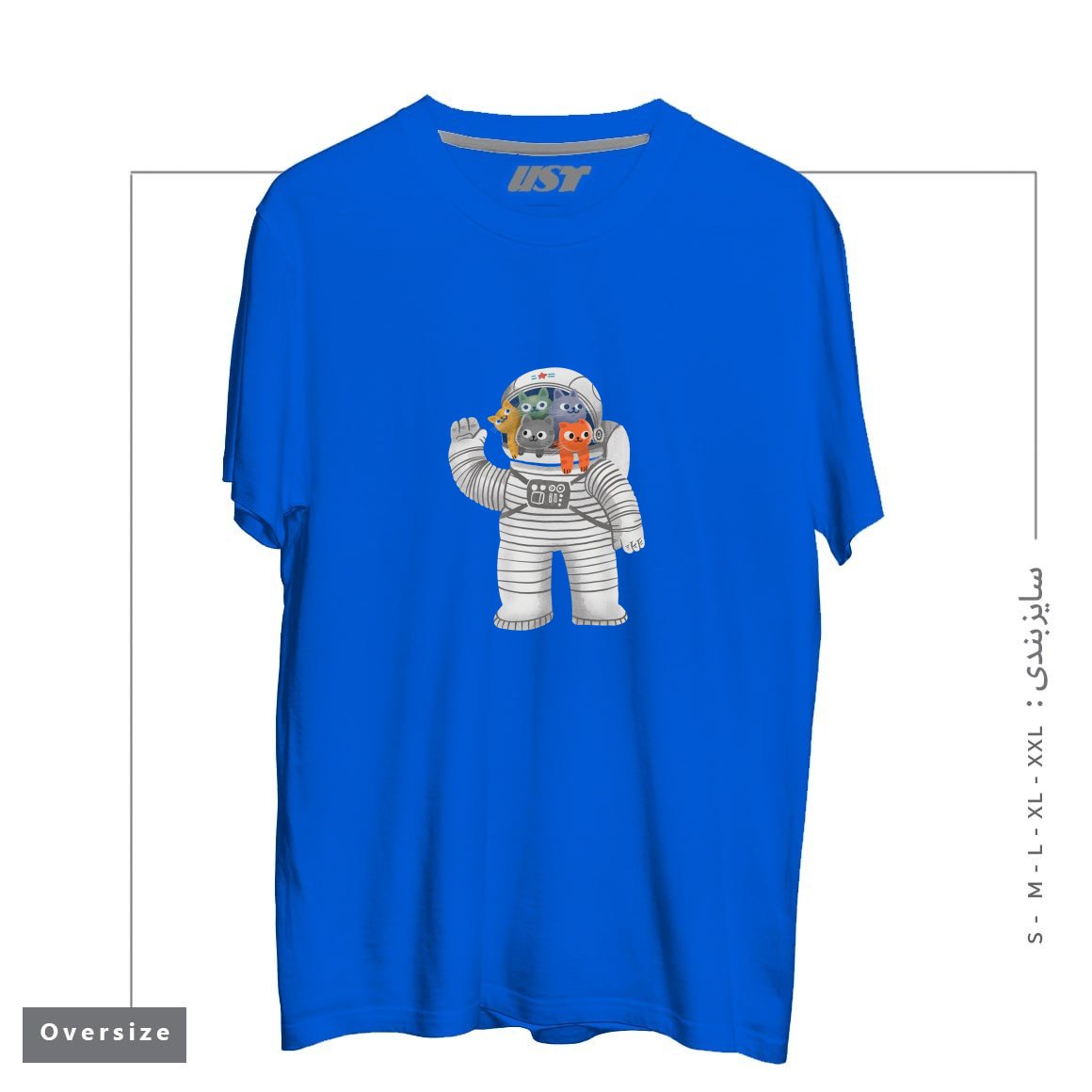 تیشرت اورسایز طرح CATSTRONAUT