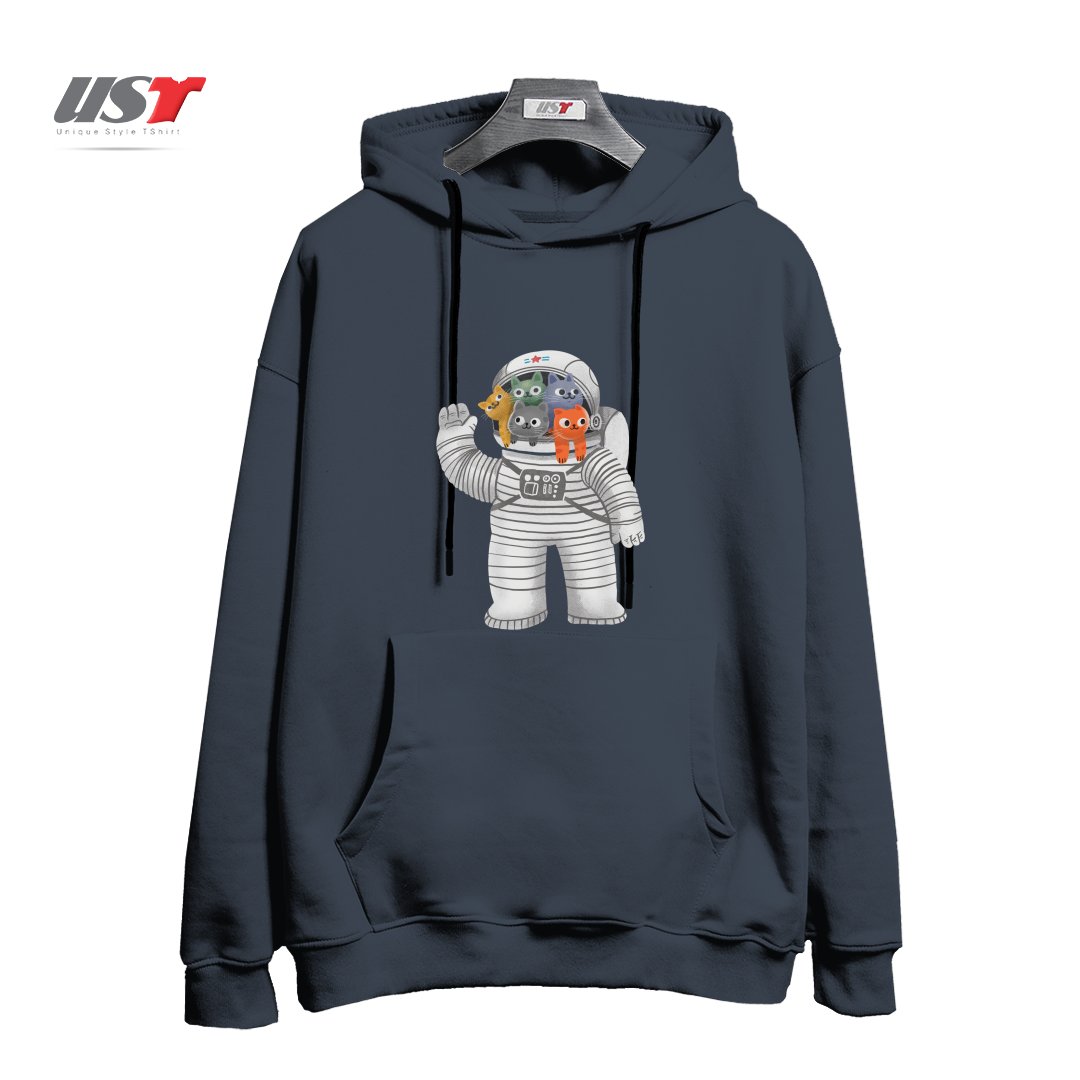 طرح CATSTRONAUT هودی اورسایزرنگ دودی