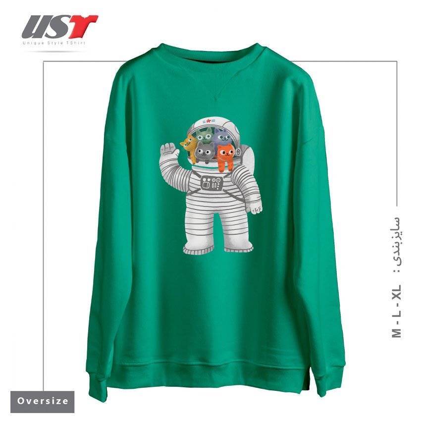 سوییشرت اورسایز طرح CATSTRONAUT