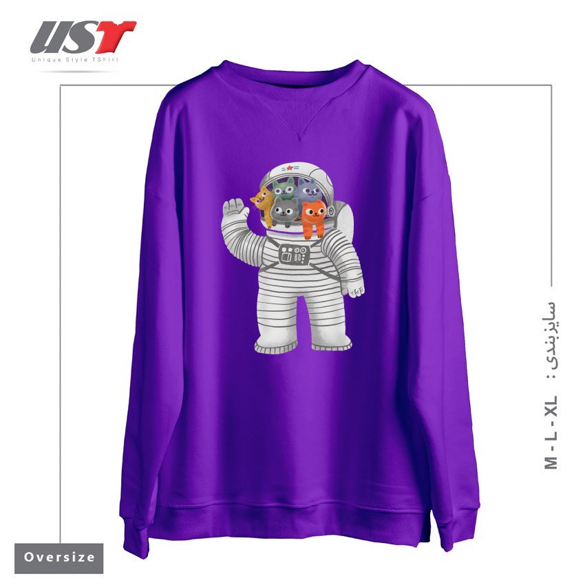 سوییشرت اورسایز طرح CATSTRONAUT