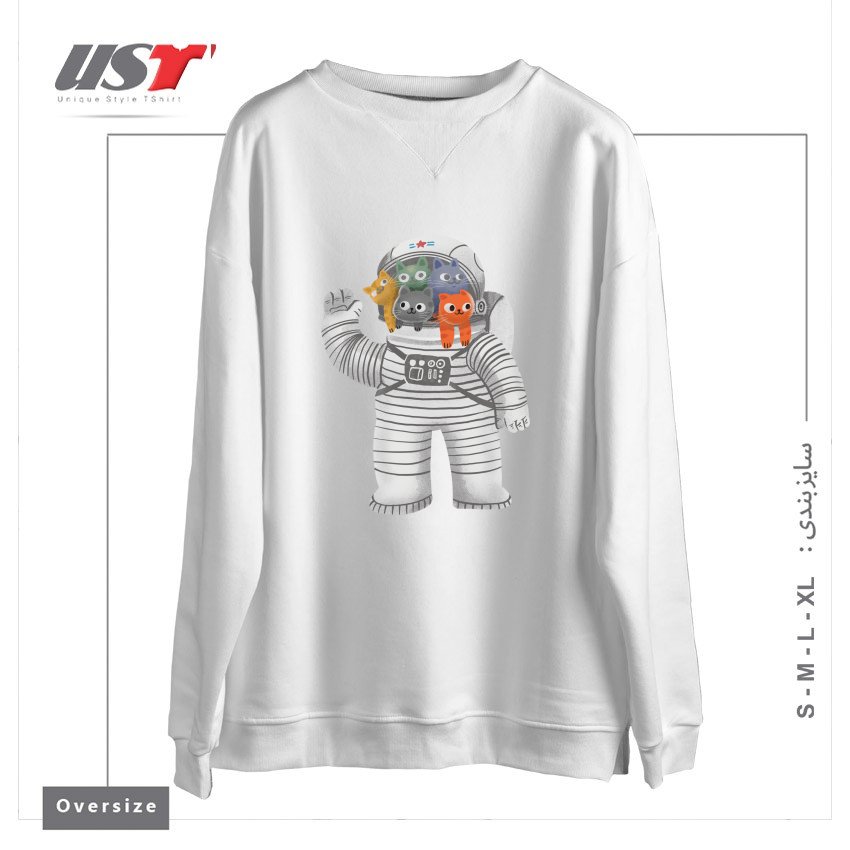 سوییشرت اورسایز طرح CATSTRONAUT