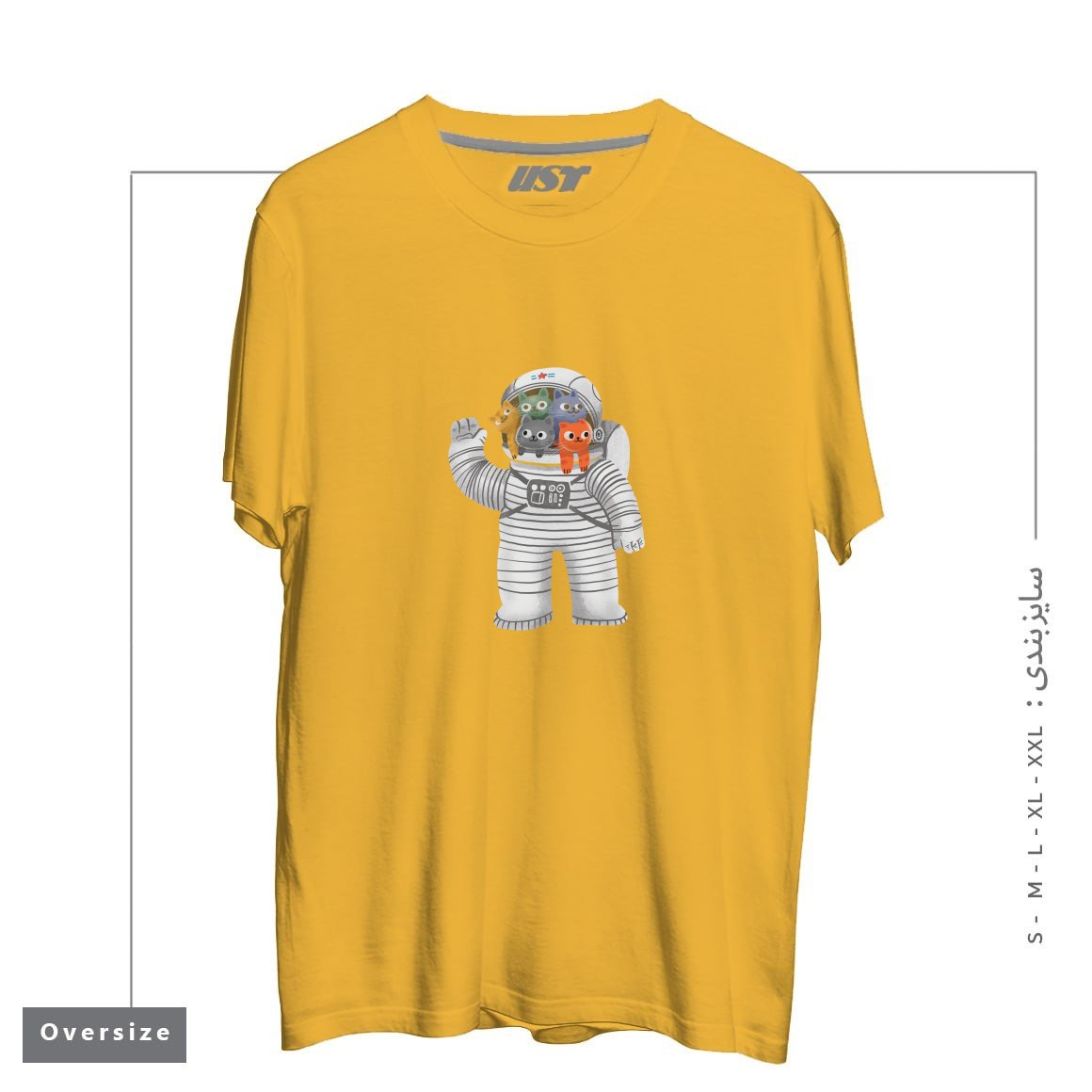 تیشرت اورسایز طرح CATSTRONAUT