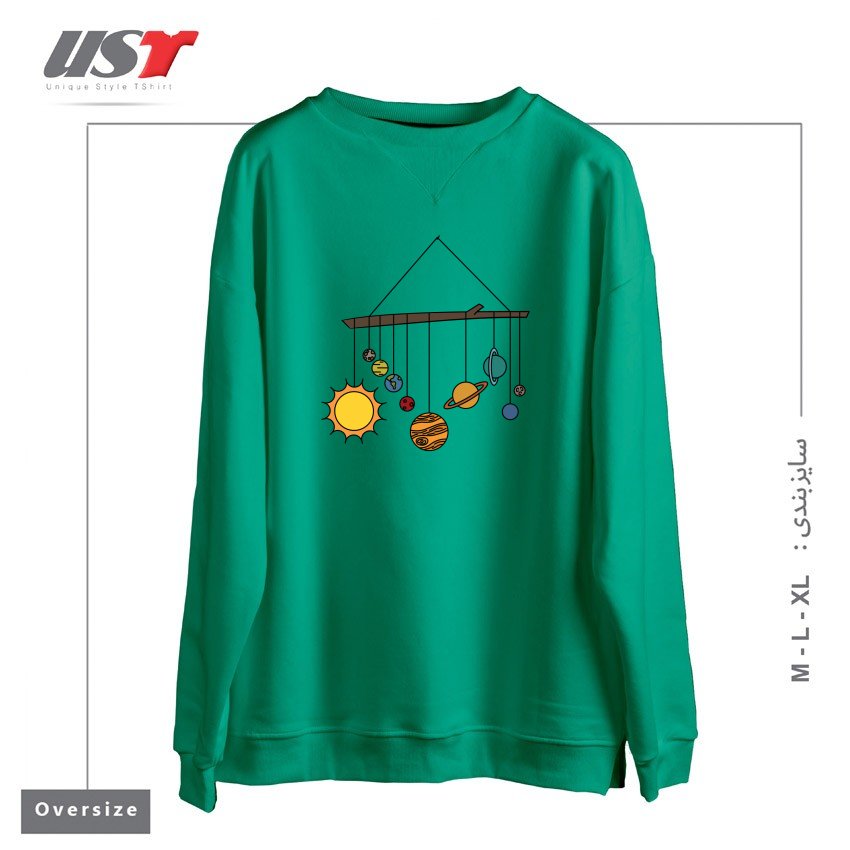 سوییشرت اورسایز طرح CIRCA '90S SOLAR SYSTEM