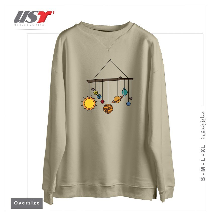 سوییشرت اورسایز طرح CIRCA '90S SOLAR SYSTEM