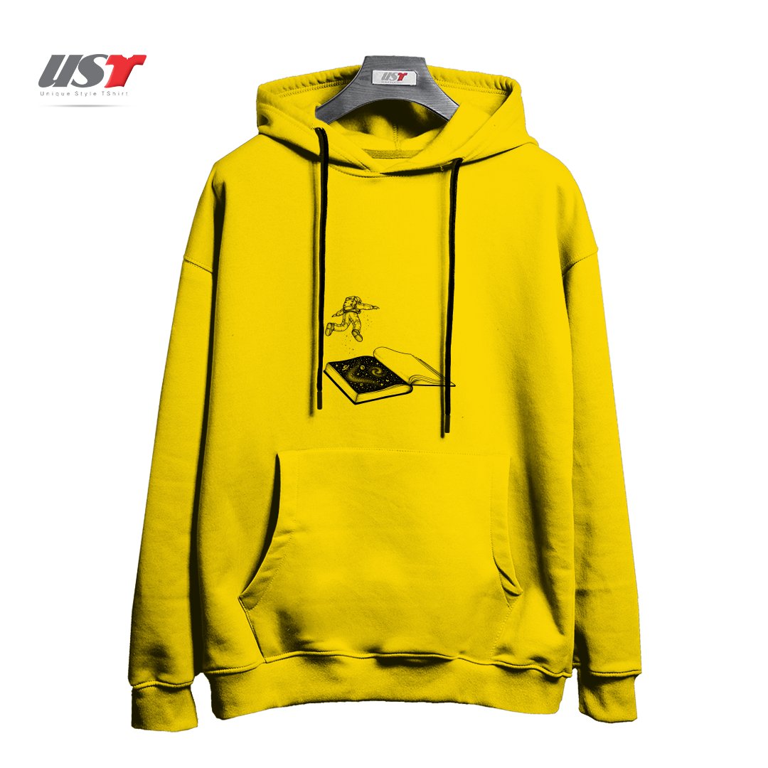 طرح DIVE IN هودی اورسایزرنگ زرد