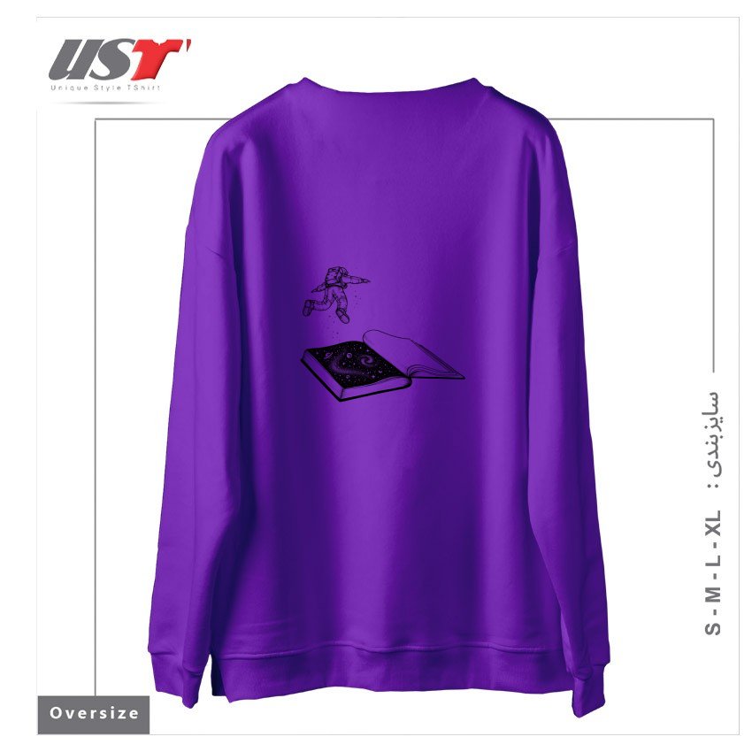 طرح DIVE IN سوییشرت اورسایزرنگ بنفش