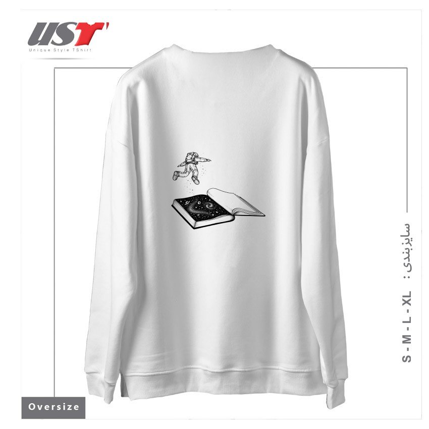 طرح DIVE IN سوییشرت اورسایزرنگ سفید