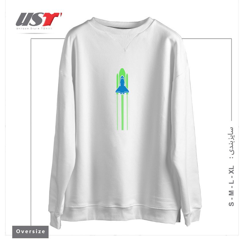 طرح ENDLESS POSSIBILITY سوییشرت اورسایزرنگ سفید