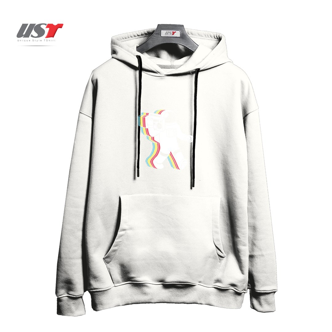 طرح FUNKALICIOUS45 هودی اورسایزرنگ سفید