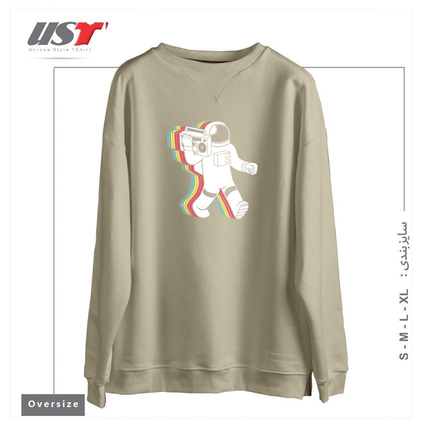 طرح FUNKALICIOUS45 سوییشرت اورسایزرنگ نخودی