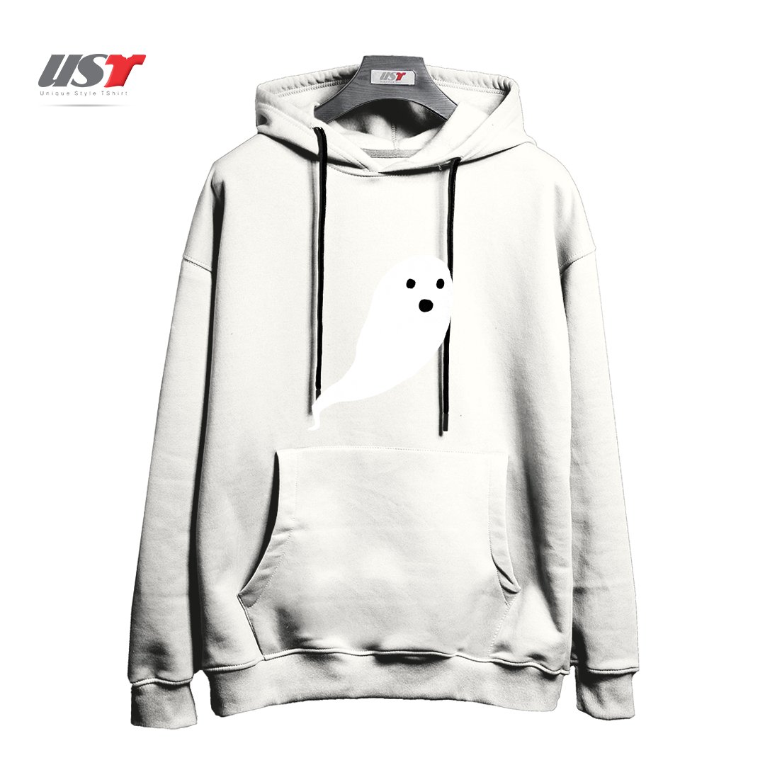 طرح GHOST PATTERN هودی اورسایزرنگ سفید