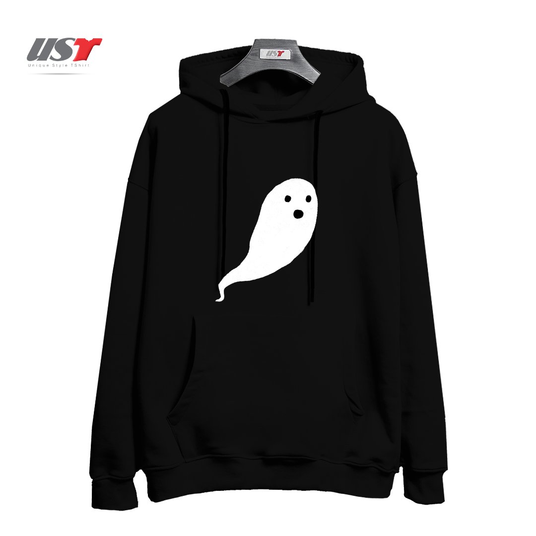 طرح GHOST PATTERN هودی اورسایزرنگ مشکی