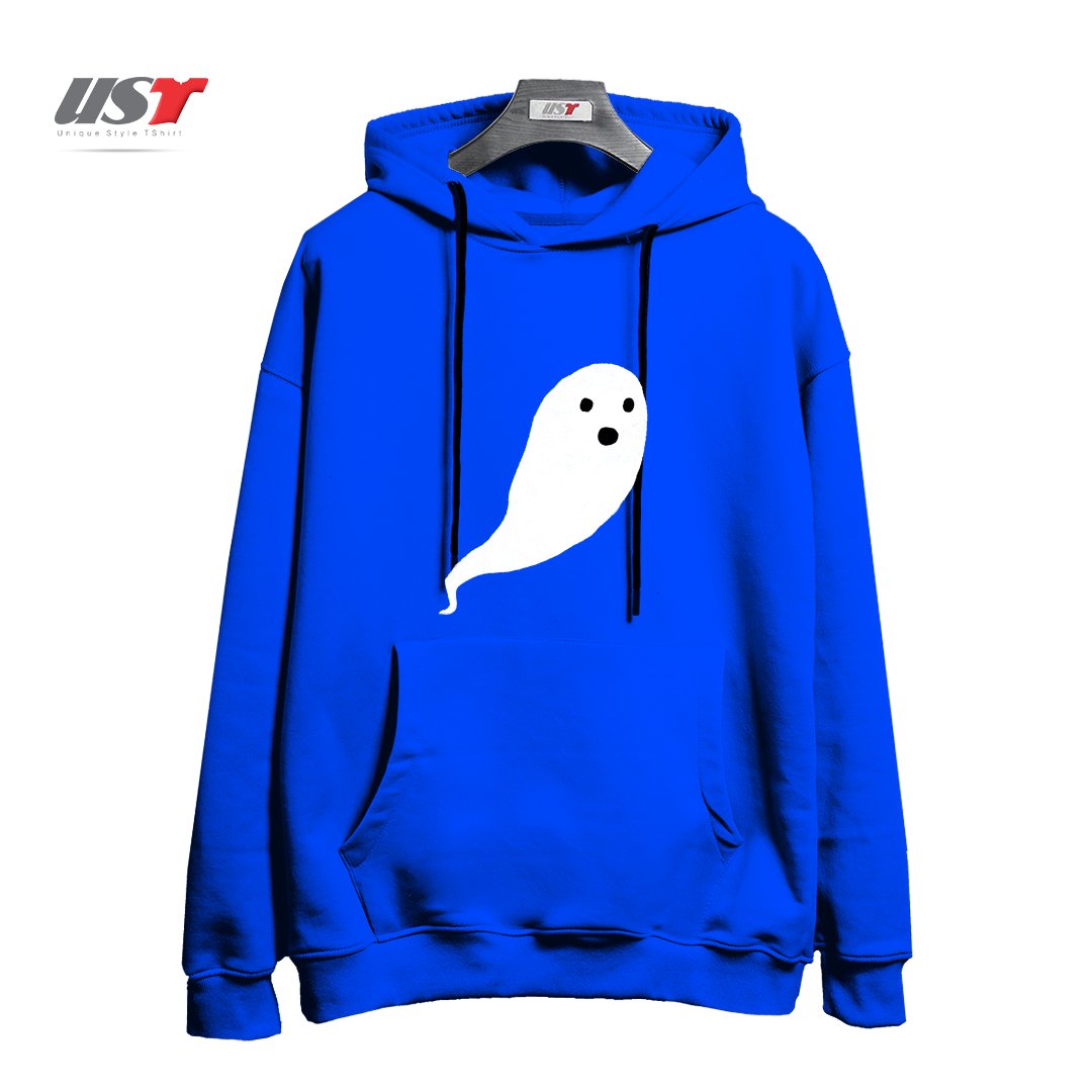 طرح GHOST PATTERN هودی اورسایزرنگ آبی شالی