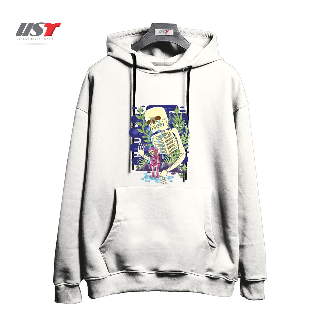 طرح HAUNTED هودی اورسایزرنگ سفید