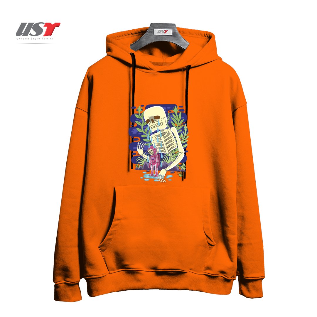 طرح HAUNTED هودی اورسایزرنگ نارنجی