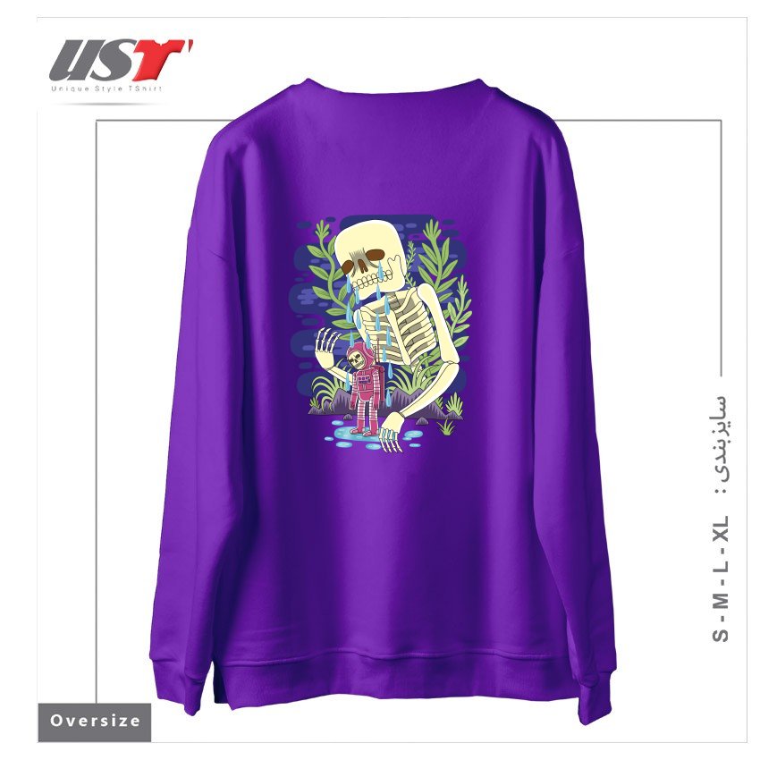 طرح HAUNTED سوییشرت اورسایزرنگ بنفش