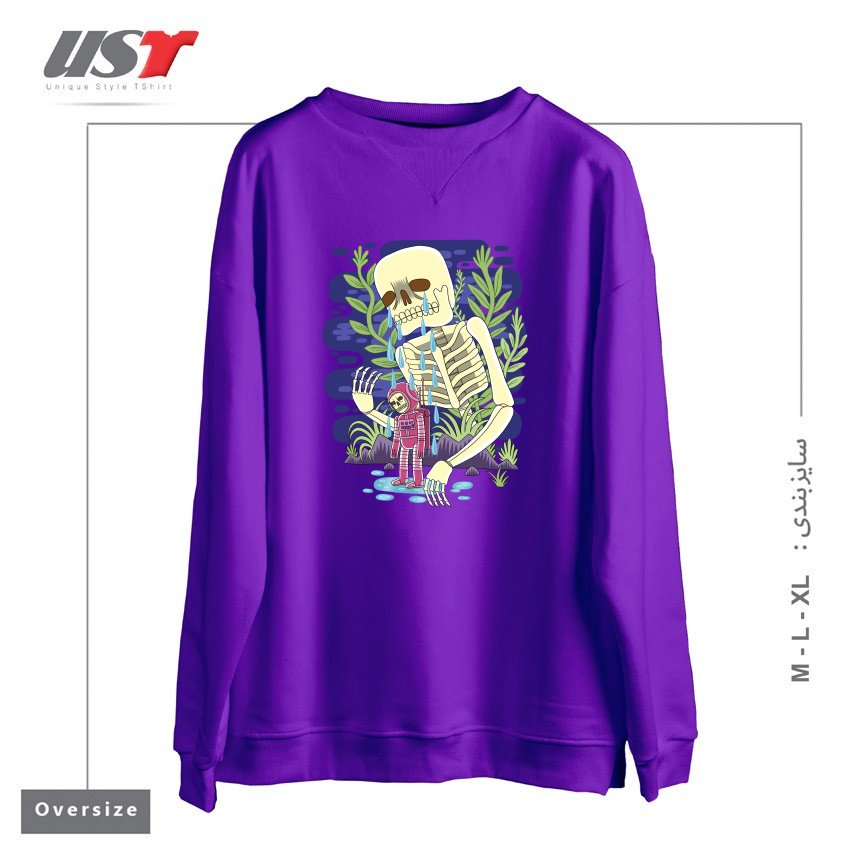 طرح HAUNTED سوییشرت اورسایزرنگ بنفش