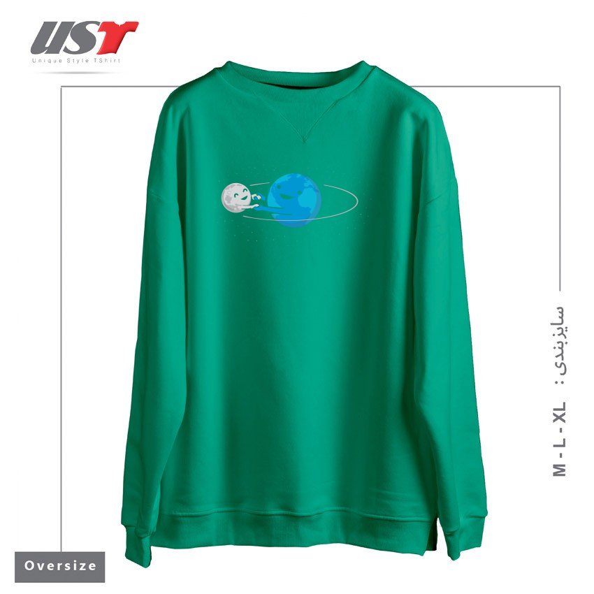 طرح I LOVE BEING AROUND YOU (NOW ON BLACK TOO!) سوییشرت اورسایزرنگ سبز سدری