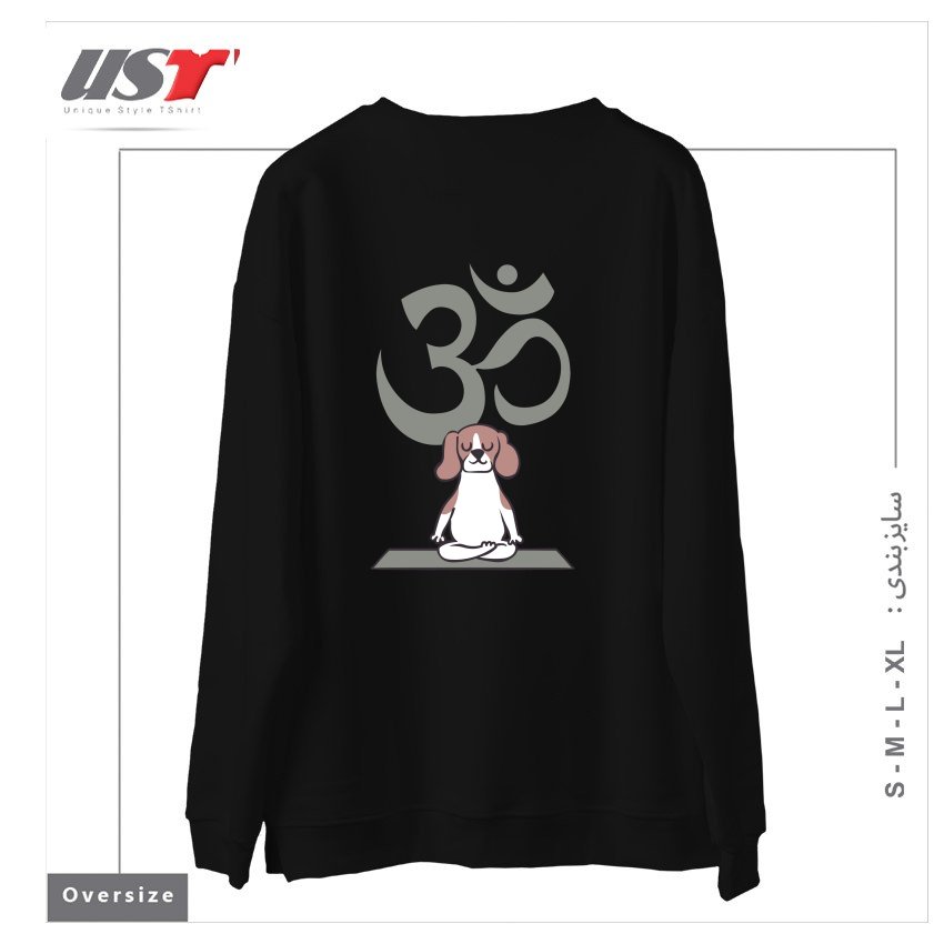 طرح OM BEAGLE سوییشرت اورسایزرنگ مشکی