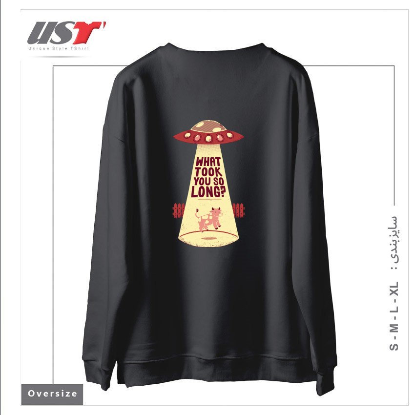 طرح WHY DID YOU TOOK SO LONG ALIEN FUNNY T-SHIRT سوییشرت اورسایزرنگ دودی