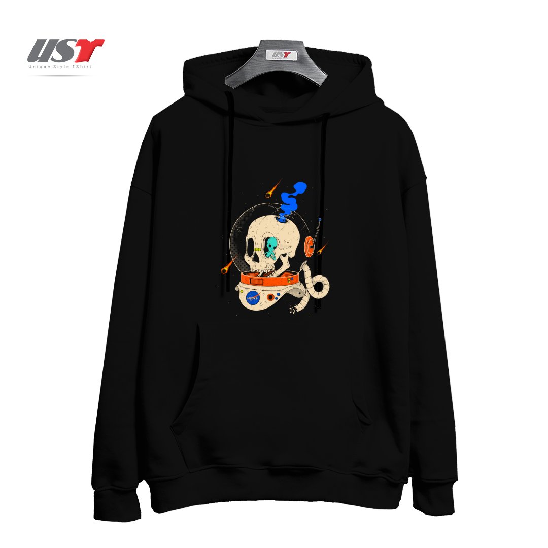 طرح VOYAGER هودی اورسایزرنگ مشکی