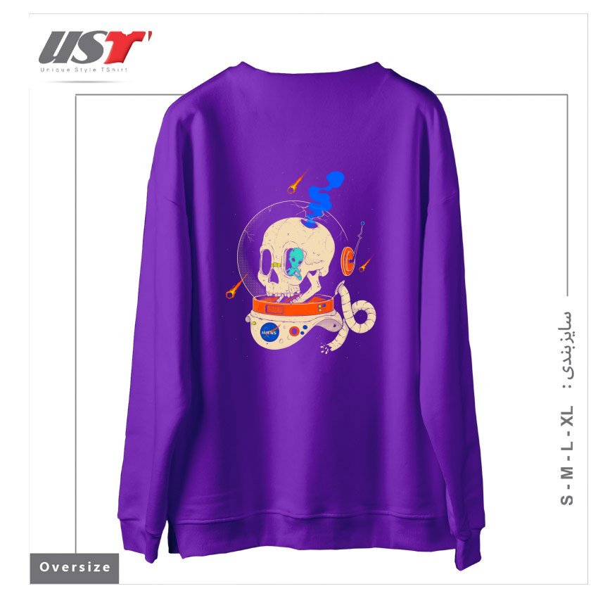 طرح VOYAGER سوییشرت اورسایزرنگ بنفش