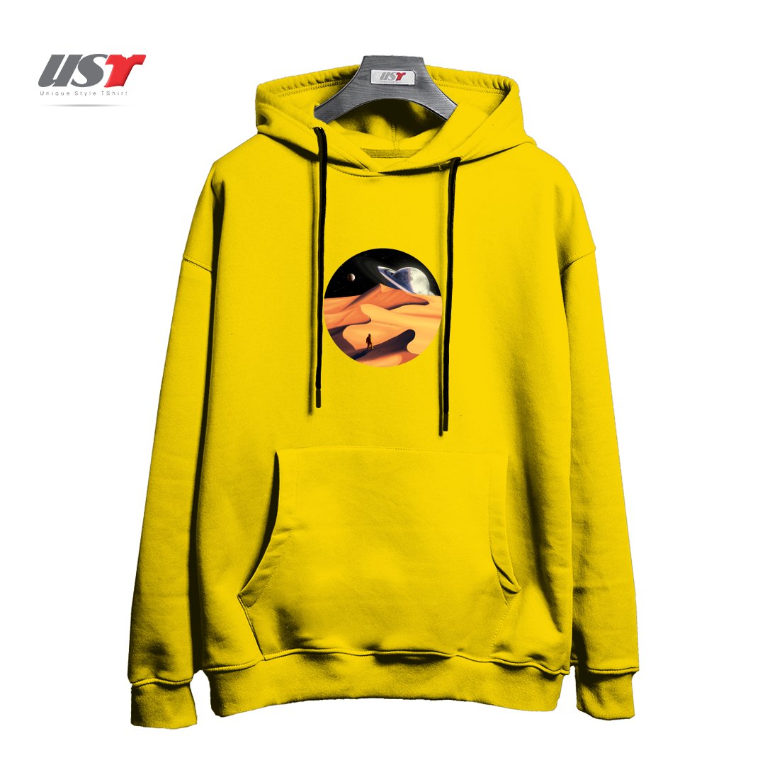 طرح THE WANDERER هودی اورسایزرنگ زرد