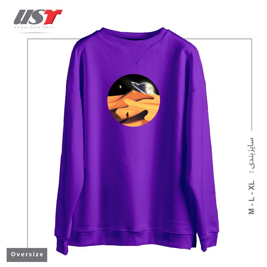 طرح THE WANDERER سوییشرت اورسایزرنگ بنفش