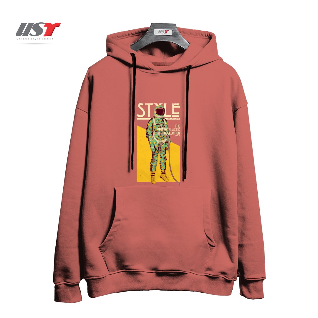 طرح THE INTERGALACTIC COLLECTION هودی اورسایزرنگ آجری