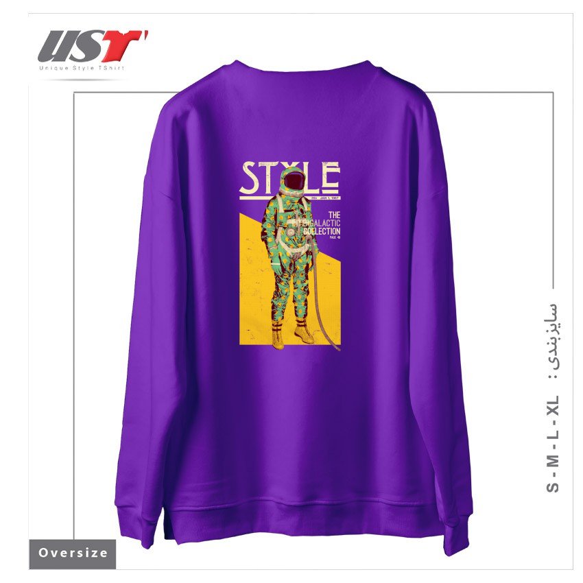طرح THE INTERGALACTIC COLLECTION سوییشرت اورسایزرنگ بنفش
