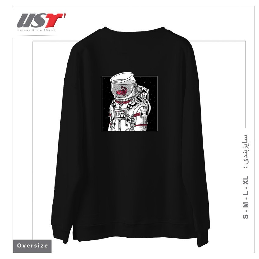 طرح STAR FISH سوییشرت اورسایزرنگ مشکی