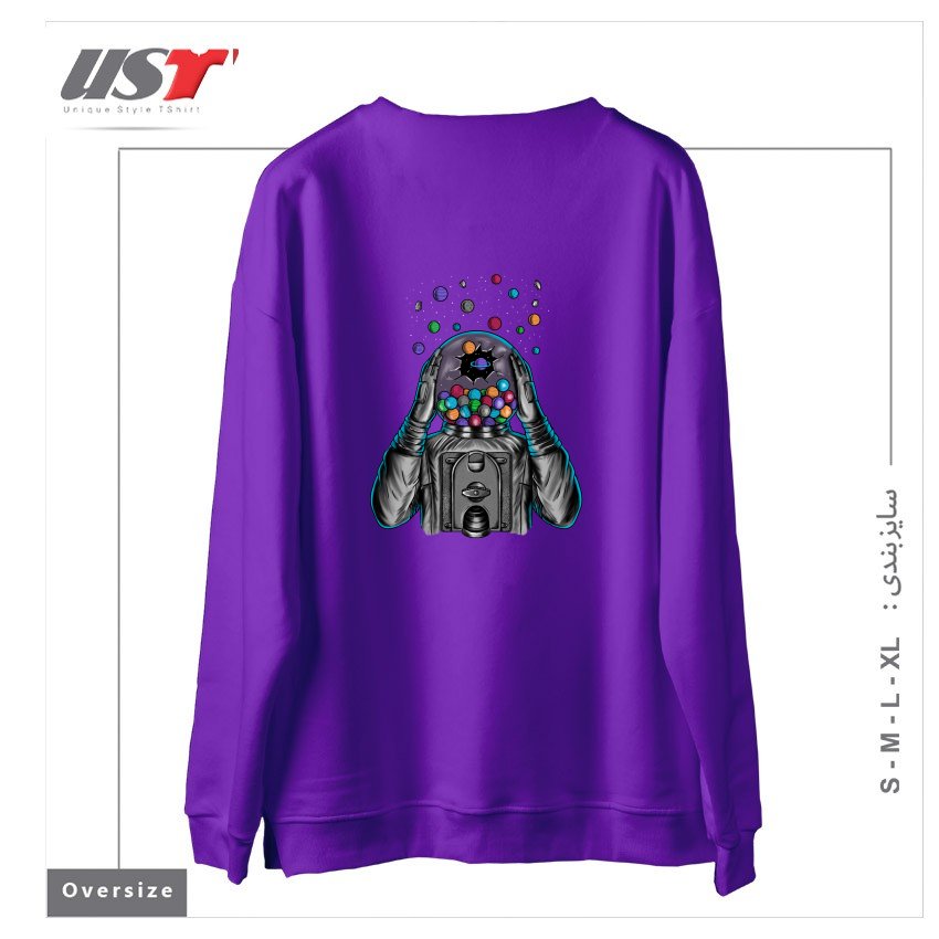 طرح SPACE1 سوییشرت اورسایزرنگ بنفش