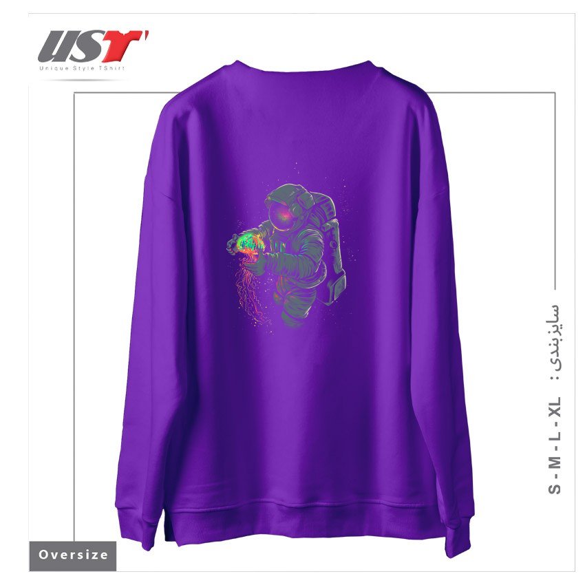 طرح JELLYSPACE سوییشرت اورسایزرنگ بنفش