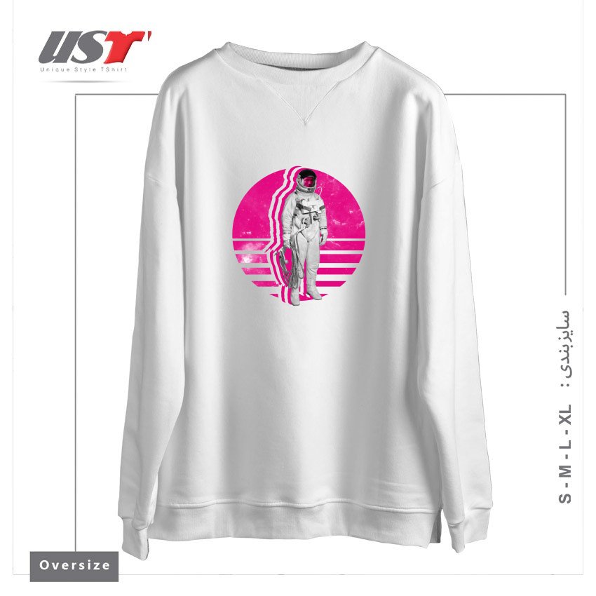 طرح MAGENTANAUT سوییشرت اورسایزرنگ سفید
