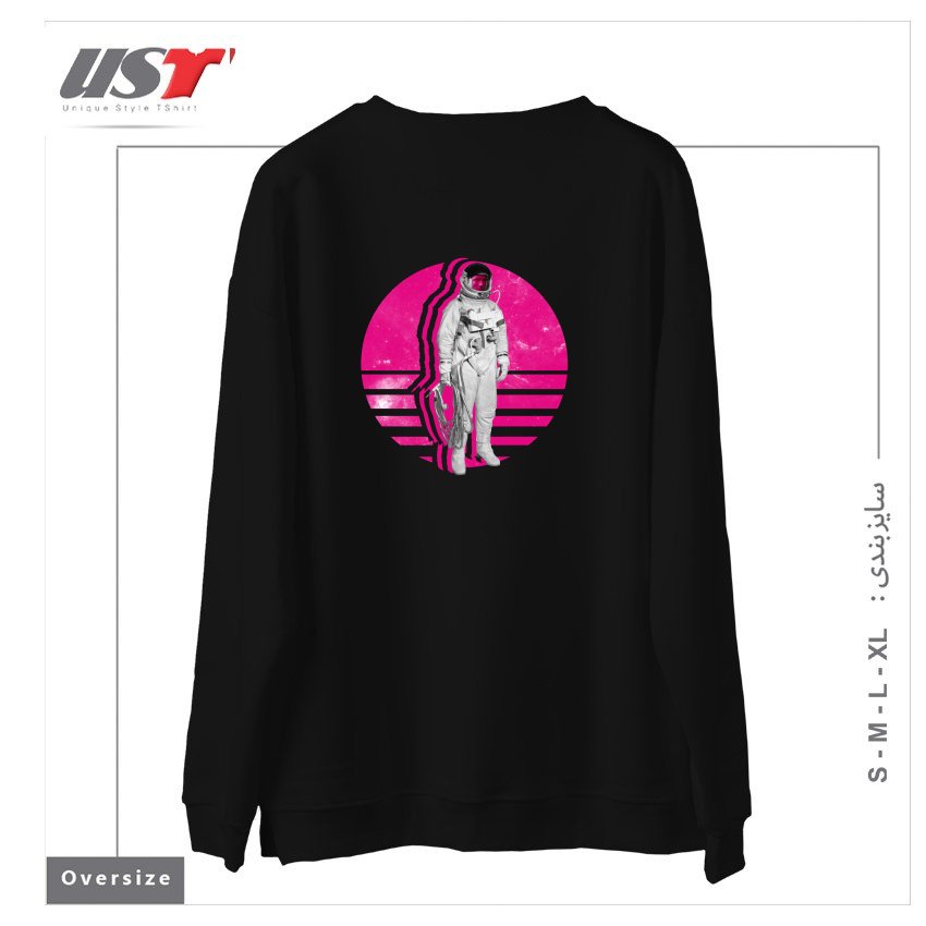 طرح MAGENTANAUT سوییشرت اورسایزرنگ مشکی