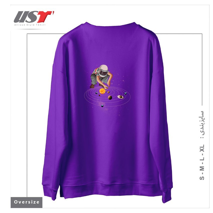 طرح MARBLE PLANET سوییشرت اورسایزرنگ بنفش