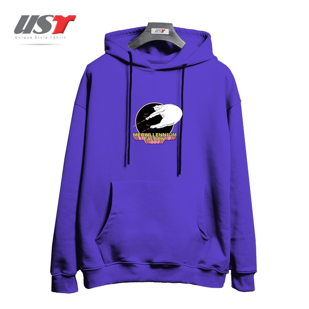 طرح MEOWLLENNIUM FALCON هودی اورسایزرنگ بنفش