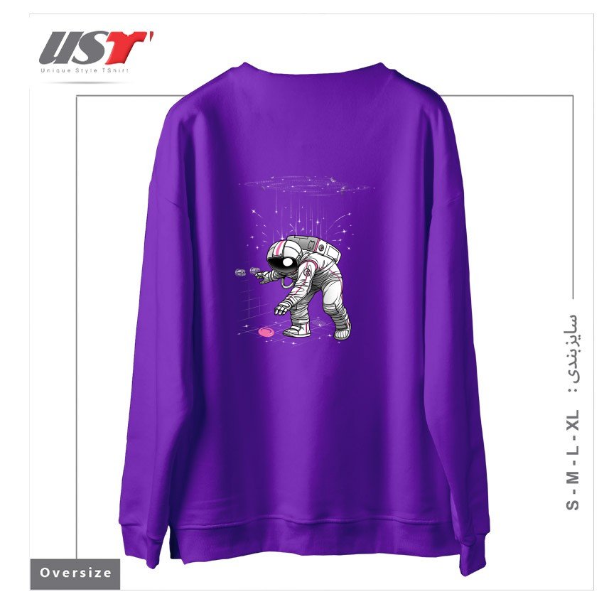 طرح METEOR SHOWER سوییشرت اورسایزرنگ بنفش