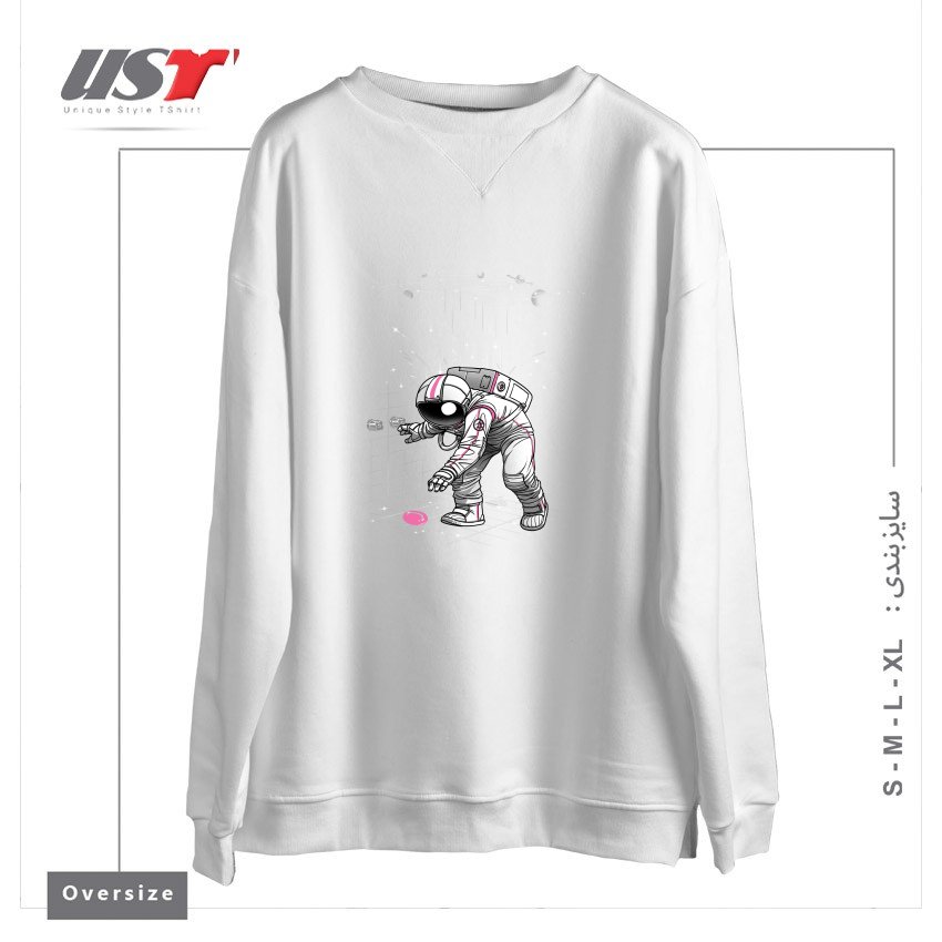 طرح METEOR SHOWER سوییشرت اورسایزرنگ سفید
