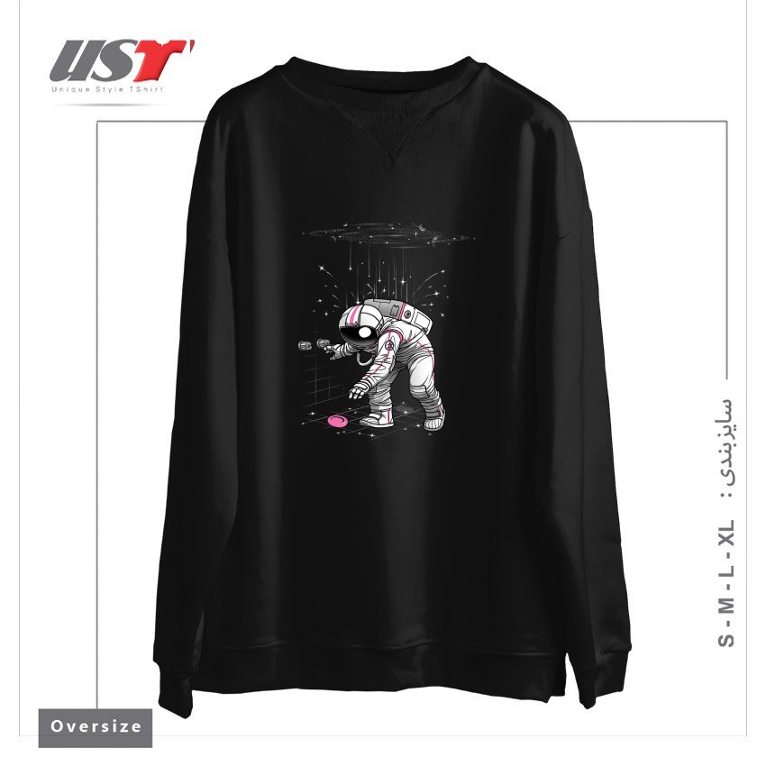 طرح METEOR SHOWER سوییشرت اورسایزرنگ مشکی