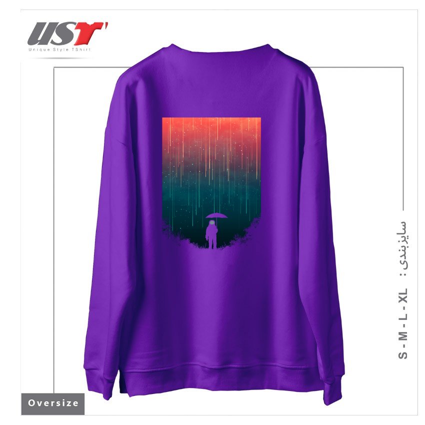 طرح METEOR SHOWER1 سوییشرت اورسایزرنگ بنفش