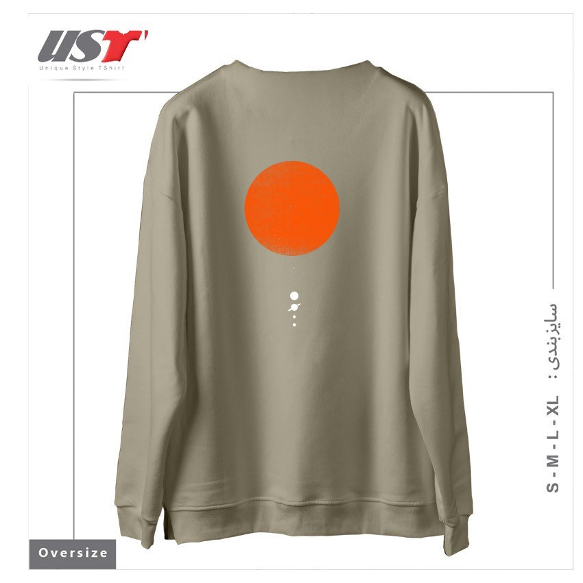 طرح MINIMAL SOLAR SYSTEM سوییشرت اورسایزرنگ نخودی