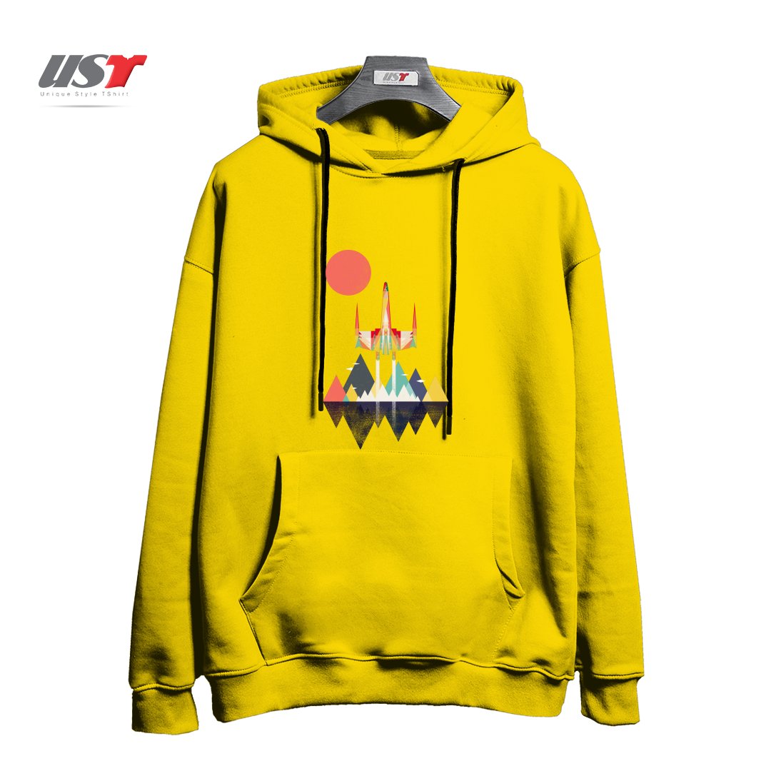 طرح NO TURNING BACK هودی اورسایزرنگ زرد