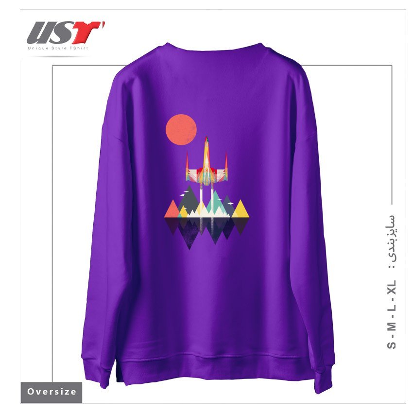 طرح NO TURNING BACK سوییشرت اورسایزرنگ بنفش