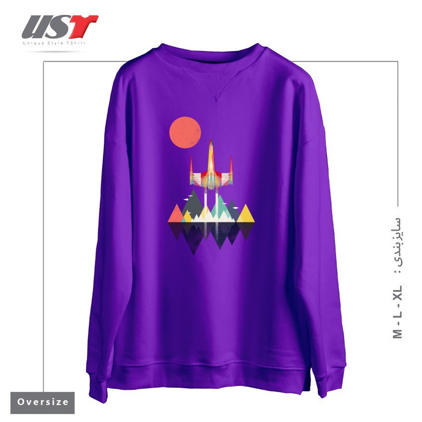 طرح NO TURNING BACK سوییشرت اورسایزرنگ بنفش